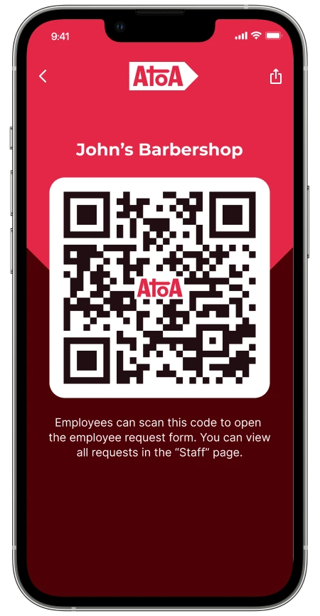 Add employees by scanning the QR code