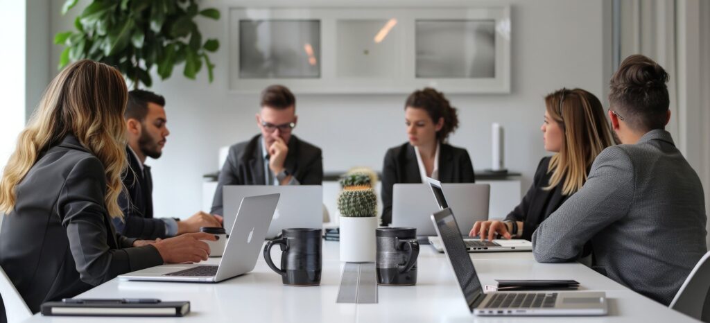 Lawyers in an office meeting