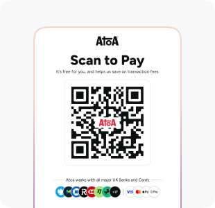 Personal training and classes paid via an Atoa QR code